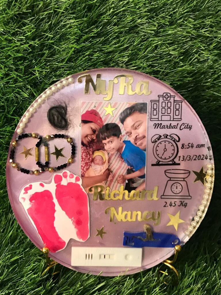 Nancy Phillip baby Memories Preservation by Resin Artist Shilpa Amit Shrivastava